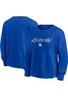 Kentucky Wildcats Womens Blue Alt Script Crew Sweatshirt