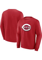 Cincinnati Reds Mens Red Logo Long Sleeve Crew Sweatshirt