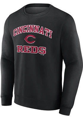 Cincinnati Reds Mens Black Heart And Soul Long Sleeve Crew Sweatshirt