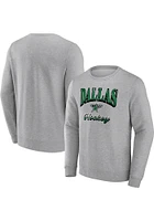 Dallas Stars Mens Grey Cotton Fleece Long Sleeve Crew Sweatshirt