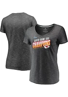 Kansas City Chiefs Womens Charcoal 2022 Super Bowl Champs Victory Formation Short Sleeve T-Shirt