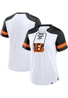 Cincinnati Bengals Womens Lace Up Fashion Football Jersey - White