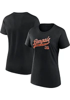 Cincinnati Bengals Womens Black Fanwear Start Short Sleeve T-Shirt