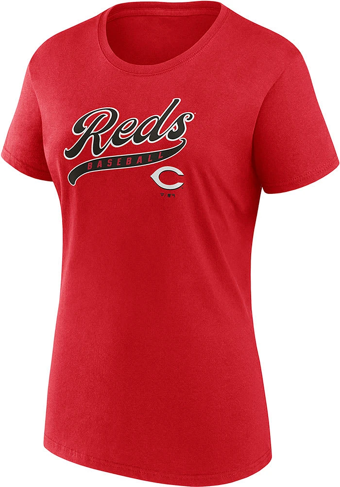 Cincinnati Reds Womens Red Fanwear Start Short Sleeve T-Shirt