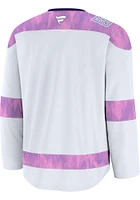 Columbus Blue Jackets Mens White Hockey Fights Cancer Jersey