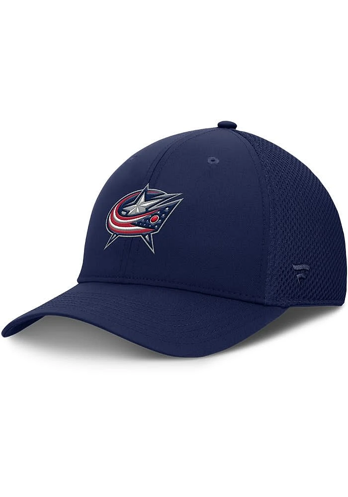 Columbus Blue Jackets Mens Navy Structured Stretch Spacer Mesh Flex Hat