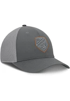 FC Cincinnati Mens Grey Tonal Structured Stretch Spacer Mesh Flex Hat