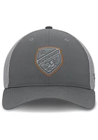 FC Cincinnati Mens Grey Tonal Structured Stretch Spacer Mesh Flex Hat