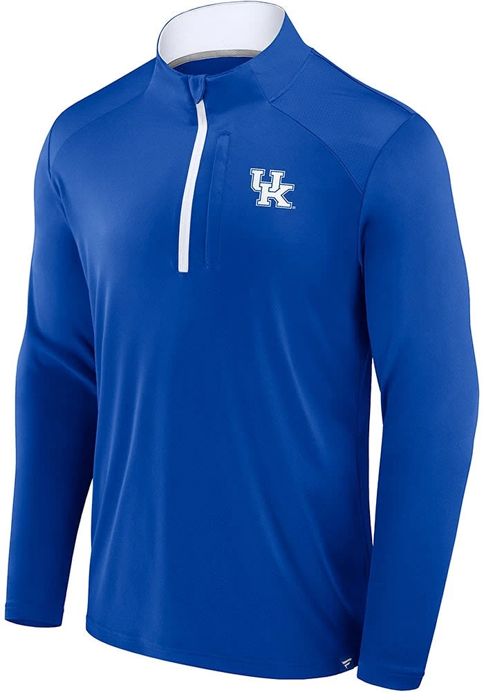 Kentucky Wildcats Mens Blue Defender Long Sleeve Qtr Zip Pullover