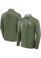 Kentucky Wildcats Mens Olive Operation Hat Trick Defender Long Sleeve Qtr Zip Pullover