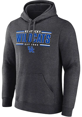 Kentucky Wildcats Mens Charcoal Horizontal Block Long Sleeve Hoodie