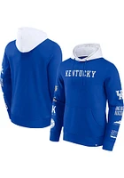 Kentucky Wildcats Mens Blue Colorblock Badge Long Sleeve Hoodie