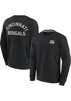 Cincinnati Bengals Mens Black Signature Fleece Long Sleeve Crew Sweatshirt