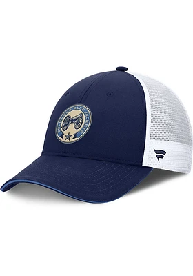 Columbus Blue Jackets 2024 Authentic Pro Alt Jersey 2T Trucker Adjustable Hat - Blue