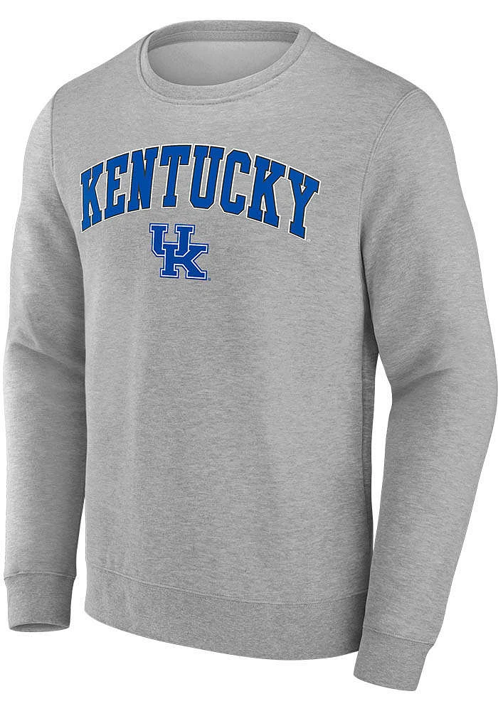 Kentucky Wildcats Mens Grey Arch Mascot Long Sleeve Crew Sweatshirt