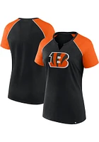 Cincinnati Bengals Womens Black Glittered Short Sleeve T-Shirt