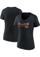 Cincinnati Bengals Womens Black Slice Script Short Sleeve T-Shirt