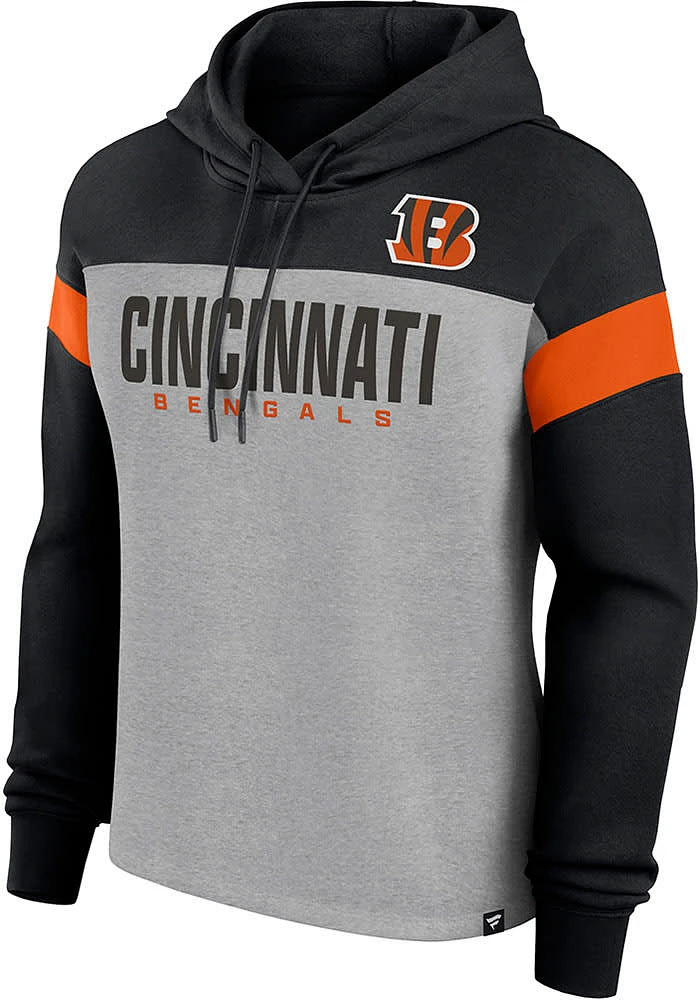 Cincinnati Bengals Womens Grey Bold Play Hooded Sweatshirt