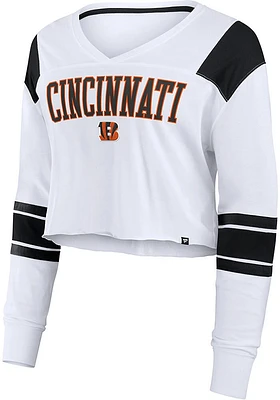 Cincinnati Bengals Womens White Stretch LS Tee