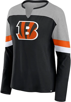 Cincinnati Bengals Womens Black Chevron LS Tee