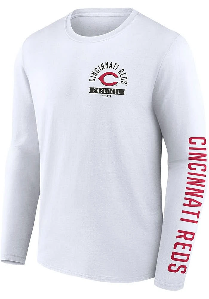 Cincinnati Reds White Cotton Long Sleeve T Shirt