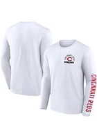 Cincinnati Reds White Cotton Long Sleeve T Shirt