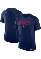 Columbus Blue Jackets Red Authentic Pro Rink  Tech Short Sleeve T Shirt