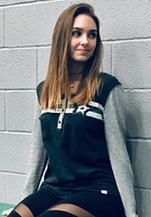 Dallas Stars Womens Black Retro Stripe Henley LS Tee