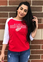 Detroit Red Wings Womens 3/4 Raglan LS Tee