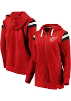 Detroit Red Wings Womens Retro Stripe Fleece Long Sleeve Full Zip Jacket