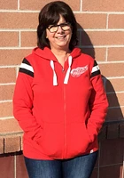 Detroit Red Wings Womens Retro Stripe Fleece Long Sleeve Full Zip Jacket