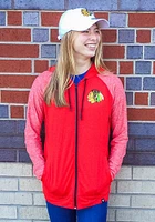 Chicago Blackhawks Womens Red M2M Long Sleeve Full Zip Jacket