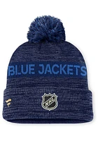 Columbus Blue Jackets Blue 2024 Authentic Pro Alt Jersey Cuff Pom Mens Knit Hat