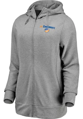 FC Cincinnati Womens Grey Lock Up Long Sleeve Full Zip Jacket