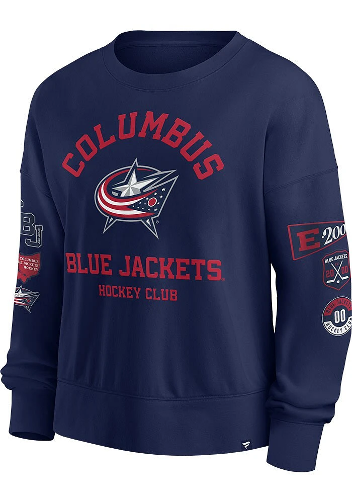 Columbus Blue Jackets Womens Heritage Go Team Crew Sweatshirt