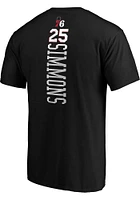 Ben Simmons Philadelphia 76ers Black Playmaker Short Sleeve Player T Shirt