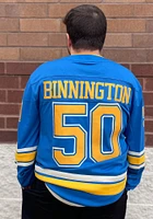 Jordan Binnington St Louis Blues Mens Light Blue 2019 Alternate Breakaway Hockey Jersey