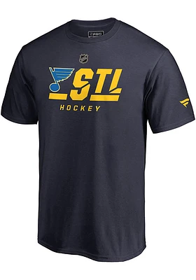 St Louis Blues Navy Blue Pro Tricode Short Sleeve T Shirt