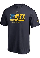 St Louis Blues Navy Blue Pro Tricode Short Sleeve T Shirt