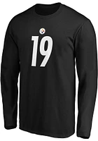 JuJu Smith-Schuster Pittsburgh Steelers Black Authentic Stack Long Sleeve Player T Shirt