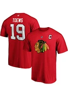 Jonathan Toews Chicago Blackhawks Red Authentic Stack Short Sleeve Player T Shirt