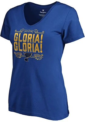 St Louis Blues Womens Blue Gloria! Short Sleeve T-Shirt