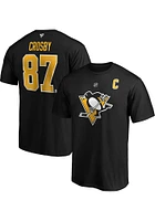Sidney Crosby Pittsburgh Penguins Black Authentic Stack Short Sleeve Player T Shirt