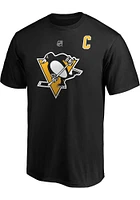 Sidney Crosby Pittsburgh Penguins Black Authentic Stack Short Sleeve Player T Shirt