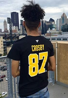 Sidney Crosby Pittsburgh Penguins Black Authentic Stack Short Sleeve Player T Shirt