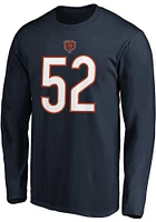 Khalil Mack Chicago Bears Navy Blue Authentic Stack Long Sleeve Player T Shirt