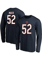 Khalil Mack Chicago Bears Navy Blue Authentic Stack Long Sleeve Player T Shirt