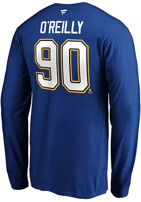 St Louis Blues Blue Authentic Stack Long Sleeve Player T Shirt