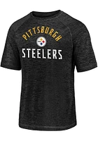 Pittsburgh Steelers Black Iconic Striated Team Nexus Arc Short Sleeve T Shirt