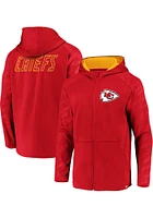 Kansas City Chiefs Mens Red Iconic Poly Embossed Defender Long Sleeve Zip